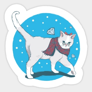 cat winter Sticker